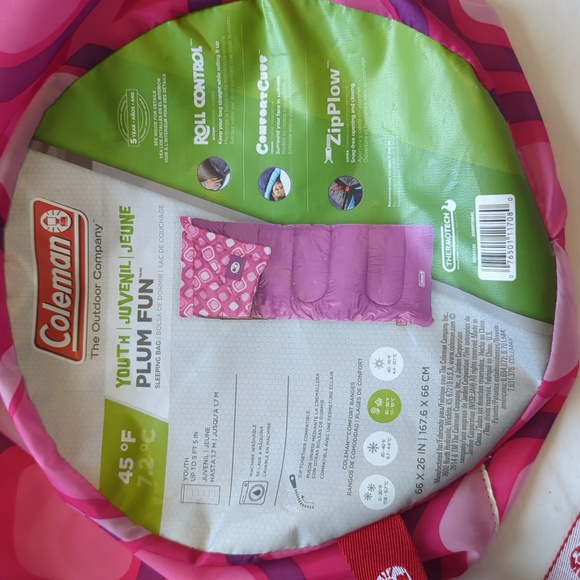 Coleman Kids 45°F Sleeping Bag - Plum/Pink - Picture 8 of 12
